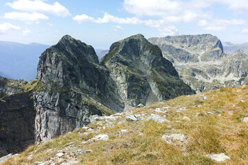 Fototapeta premium Summer landscape of Rila Mountain near Orlovets peak, Bulgaria