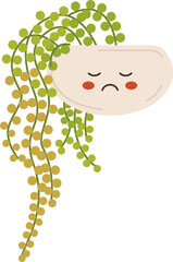 Golden pothos in cute ceramic pot plant flat icon