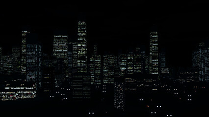Plakat night city skyline landscape