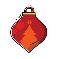 Obraz premium Isolated colored christmas ball with texture Vector