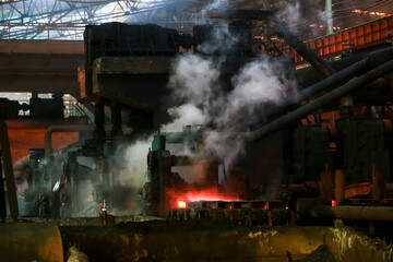 The steel smelting plant is in operation
