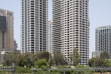 cityscape of new Tel Aviv skyscrapers in Israel