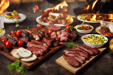 illustration of barbecue.