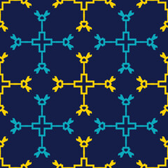 Seamless pattern with bright ethnic geometric ornament.