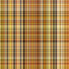 Woodland brown tartan seamless pattern textile. Tonal autumnal forest plaid with organic texture. Background of orange stripe for rough wallpaper. 