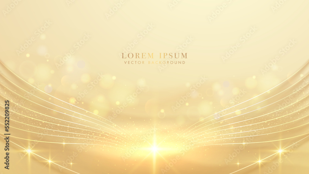 Canvas Prints luxury background with golden lines, sparkle glowing effect and bokeh decoration. elegant style desi