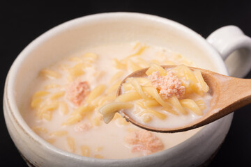 たらこクリームスープパスタ
