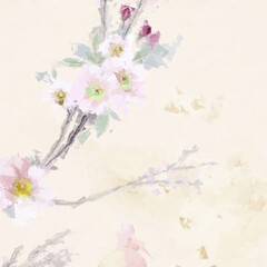 Fototapeta na wymiar Beautiful elegant hand drawn floral illustration