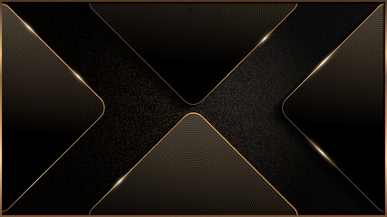 template banner curve line and square on black luxury background, overlap layer shadow gradients space composition, for banner design,  composition for illustration advertising, application.