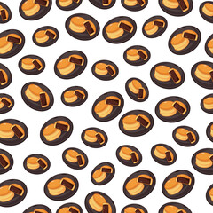 cartoon imagawayaki, japanese food seamless pattern on colorful background