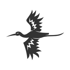 Stork bird logo template Icon Illustration Brand Identity