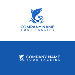 Fototapeta premium Logo vector illustration of a fish out of the water