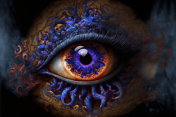 Psychedelic close-up eye