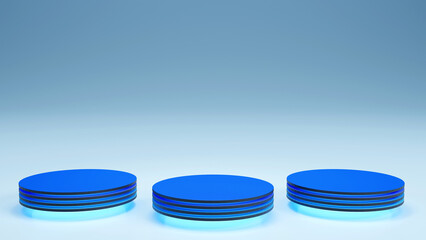 3D rendering of Empty product display podium on color background