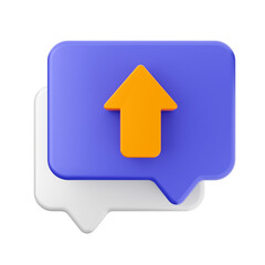 chat upload bubble mail message 3d render icon