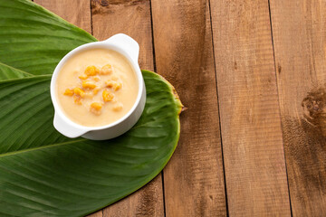 Typical colombian food - Paisa corn mazamorra