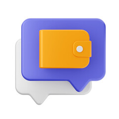 chat electronic wallet mail message 3d render icon