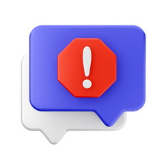 chat report alert mail message 3d render icon