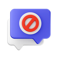 chat block bubble mail message 3d render icon