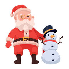 santa claus with snowman
