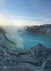 Amazing landscape around Ijen crater in banyuwangi, east java, indonesia.