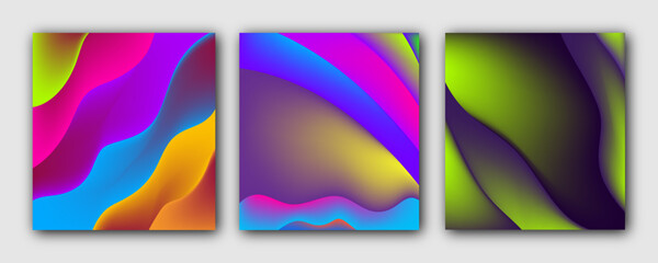 Colorful set abstract gradient. Applicable for design covers, presentations, invitations, flyers, annual reports, posters and business cards. Modern art