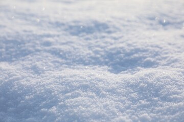 Fototapeta premium Beautiful white snow as background, closeup view