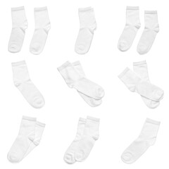 Set with new socks on white background