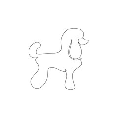 Continuous line drawing of  cute dog one line drawing minimalist design