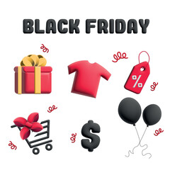 Advertising banner with big Black Friday sale on white background