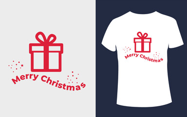 t shirt design or Merry Christmas T-shirt Design with Editable vector 