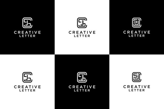 creative letter CSJ logo design vector