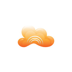 Orange cloud on white background