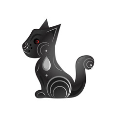 Chinese New Year cat on white background