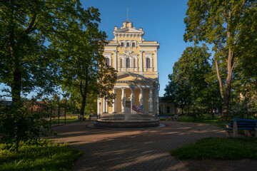 View of the building of the Museum of the History of Kronstadt on a sunny summer day, Kronstadt, Saint Petersburg, Russia