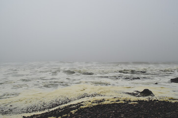 Sea foam in rocks, Ocean Foam or Spume