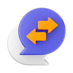 chat bubble icon illustration 3d render