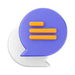 chat bubble icon illustration 3d render