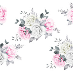 Seamless Patern Floral Roses Watercolor