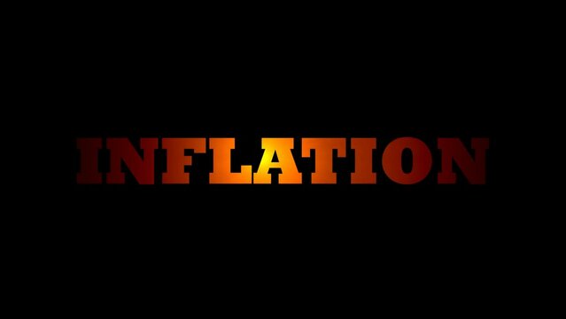 Inflation text animation video. These animations are perfect for your videos for everyone to enjoy. Perfect for outro videos, overlays and transitions. Animation with black background. Title reveals