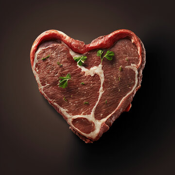 Heart Shaped Steak | Midjourney Generated Ai 