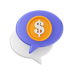 3d chat bubble icon illustration