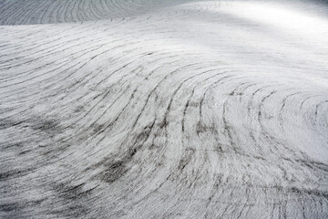 Fototapeta na wymiar Lines in surface of glacier