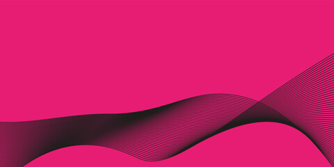 Abstract black lines on a pink background. isolated vector graphic. Banner Background