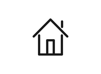 House icon with door, outline design vector. home icon.