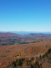 Beautiful Scenic Mountain view from trail in New England in Autumn