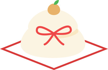鏡餅のイラスト　かわいい　正月　日本