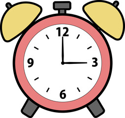 シンプルでかわいい目覚まし時計のイラスト