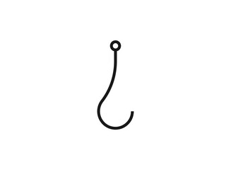 Fishhook vector isolated on white background. icon hooks isolated.
