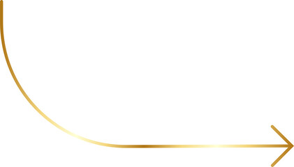 Thin Curved Gold Arrow Design Element